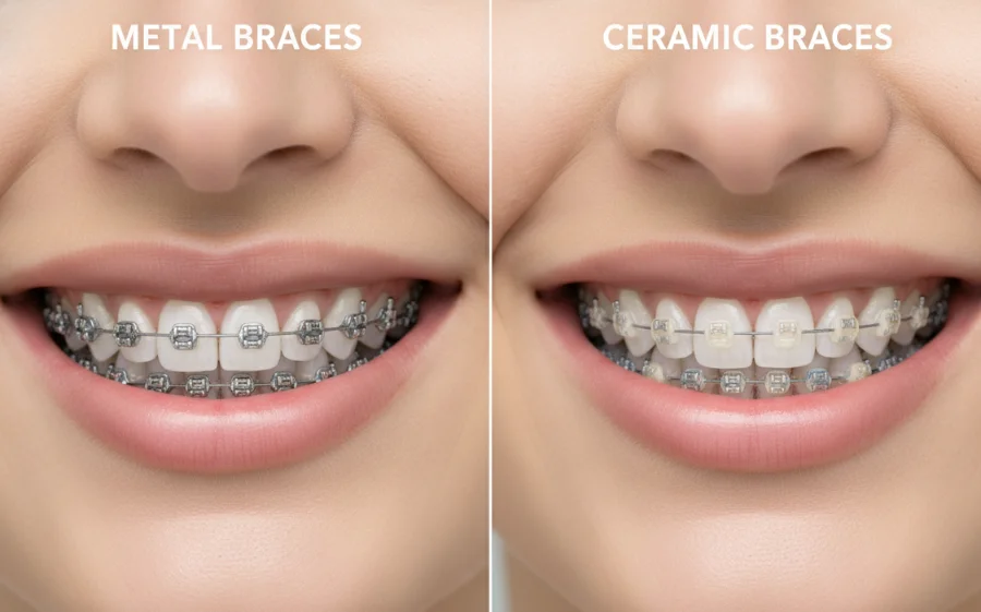 Metal and ceramic braces edit